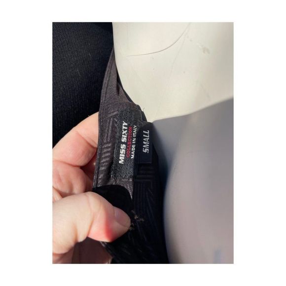 Miss Sixty Collection Black Babydoll Dress Knot Front Sleeveless Sz S - Picture 11 of 13